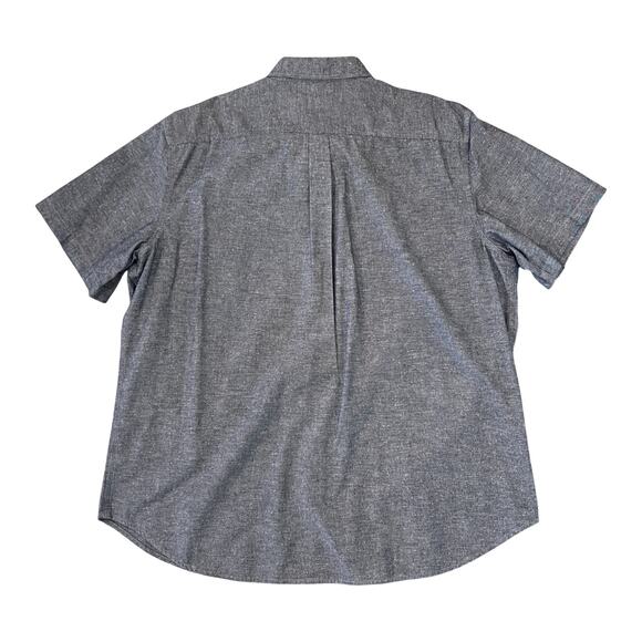 Old Navy Men's Denim Blue Chambray Slim Fit Button Short Sleeve Shirt - SIZE XXL - Picture 2 of 6